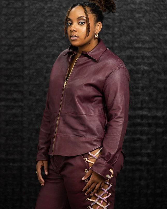 Crochet-Leather Statement Set