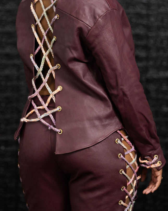 Crochet-Leather Statement Set