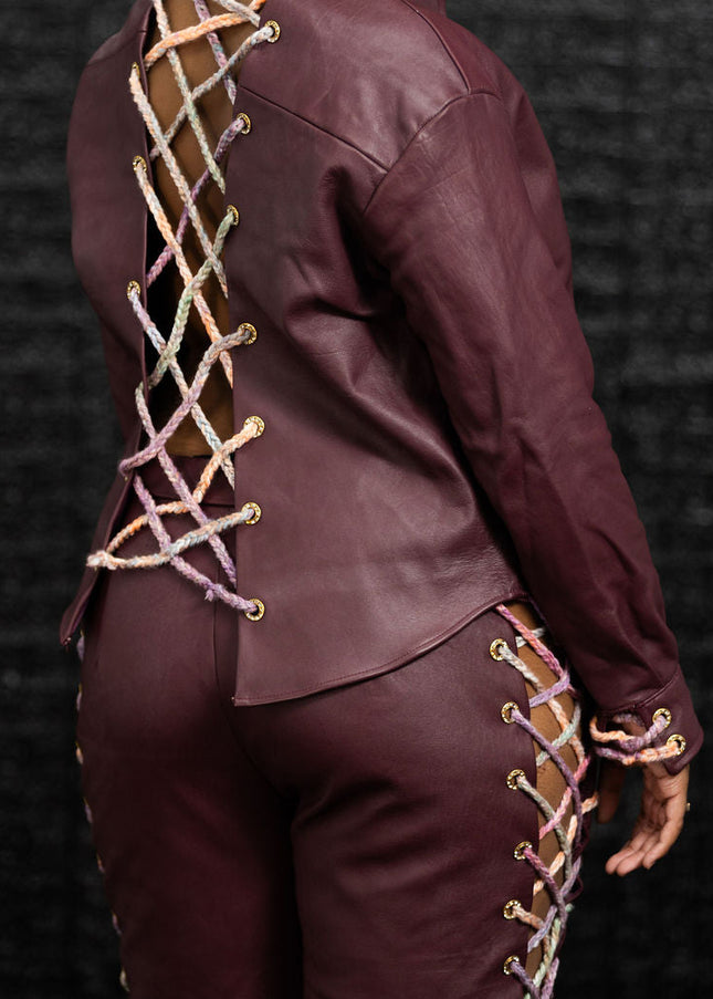 Crochet-Leather Statement Set